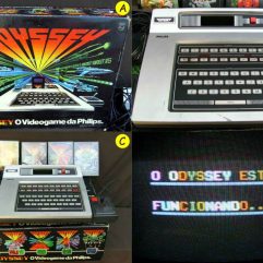 Videogame Odyssey Philips na Caixa original com 4 cartuchos anos 80