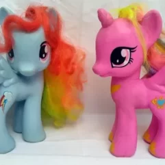Lote 2 Cavalinhos My Little Pony Rosa E Azul Com Defeitos