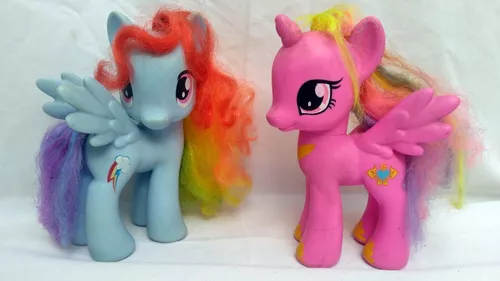 Lote 2 Cavalinhos My Little Pony Rosa E Azul Com Defeitos