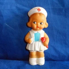 Boneca Antiga Vinil Enfermeira 15cm De Altura Dos Anos 70