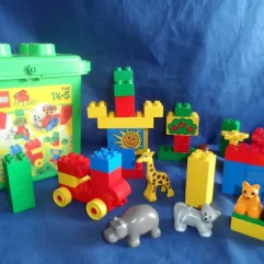 Lote 70 Peças Lego Duplo Usadas Varias Cores E Animais Balde