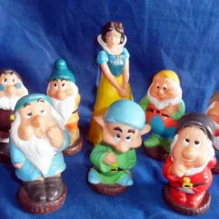 Lote Bonecos Branca De Neve E Os 7 Anões De Borracha Usados