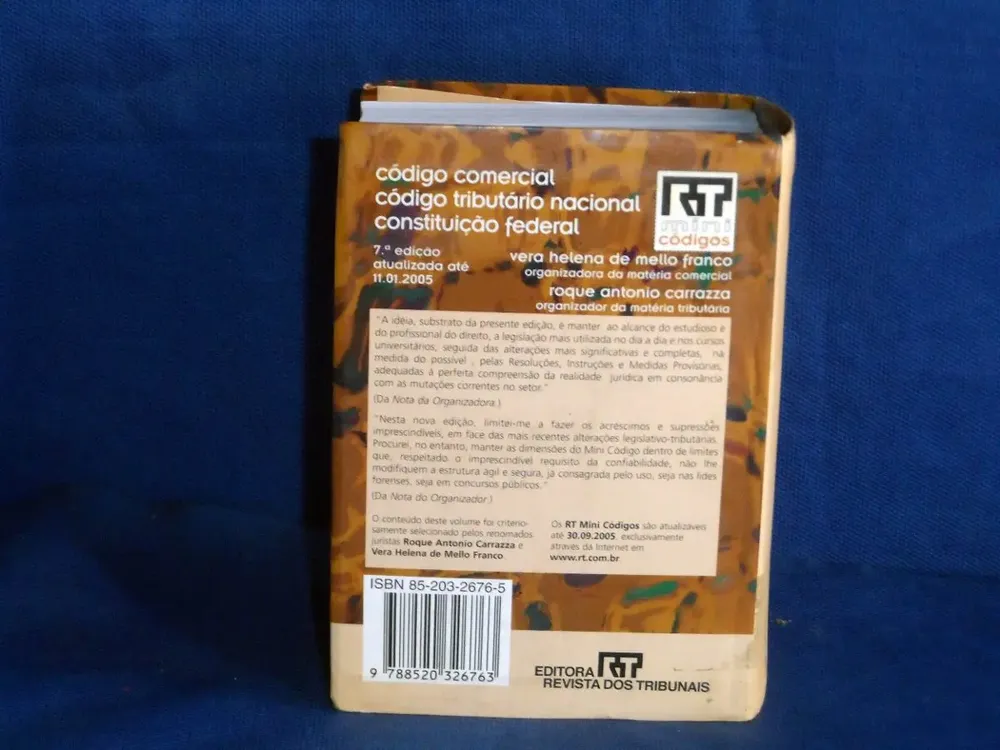 Livro Usado Cod Comercial Tributário Constituição 7ª Ed 2005 - Imagem 2