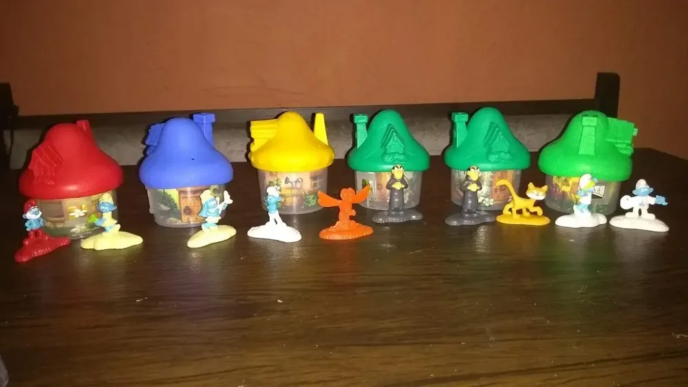 Smurfs Vila Perdida Mc Donalds Lote C/ 6 Casas E 10 Bonecos