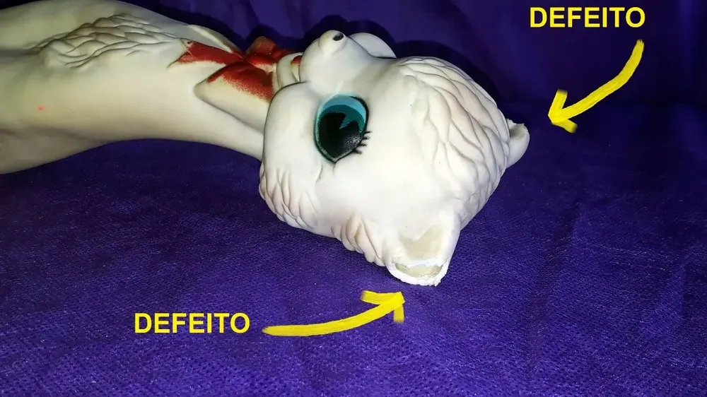 Gatinha De Vinil Antiga Usada Com Defeito Com 28cm De Altura - Imagem 3