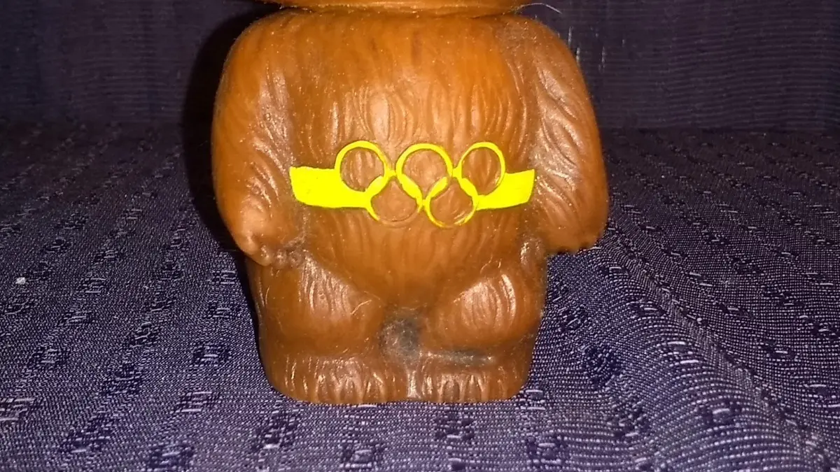 Raro Mascote Misha De Vinil Das Olimpíadas De Moscou De 1980 - Imagem 14