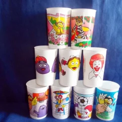 Lote 9 Raros Copos Promocionais Do Mc Donalds Anos 90 Usados
