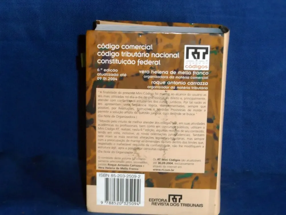 Livro Usado Cod Comercial Tributário Constituição 6ª Ed 2004 - Imagem 2