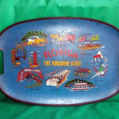 Bandeja Antiga De Madeira Florida The Sunshine State 44cm