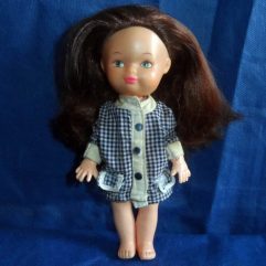 Boneca Antiga Estrela Usada Corpo Plástico 17cm De Altura