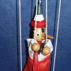 Boneco Antigo Pinóquio Marionete Madeira Usado 35cm Altura