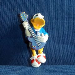 Boneco Pato Donald Usado Minatura Com Violão 8cm De Altura