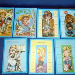 Lote Com 7 Raros Papeis De Carta Crianças Antigos Variados
