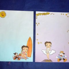 Lote Com 2 Raros Papeis De Carta Antigos Da Betty Boop