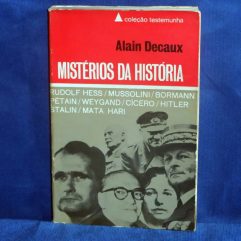 Livro Mistérios Da História Alain Decaux Ed Nova Fronteira