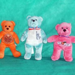 Lote Com 3 Ursinho De Pelúcia Hand Made Estátua Da Liberdade