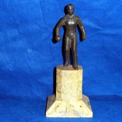 Troféu De Futebol Antigo Base Plástico Boneco De Metal 20cm